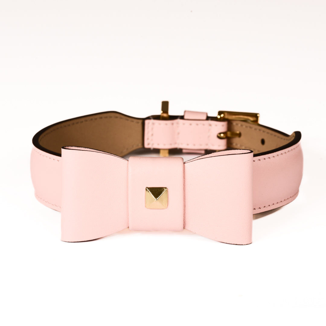 Rock Bow Collar Pink