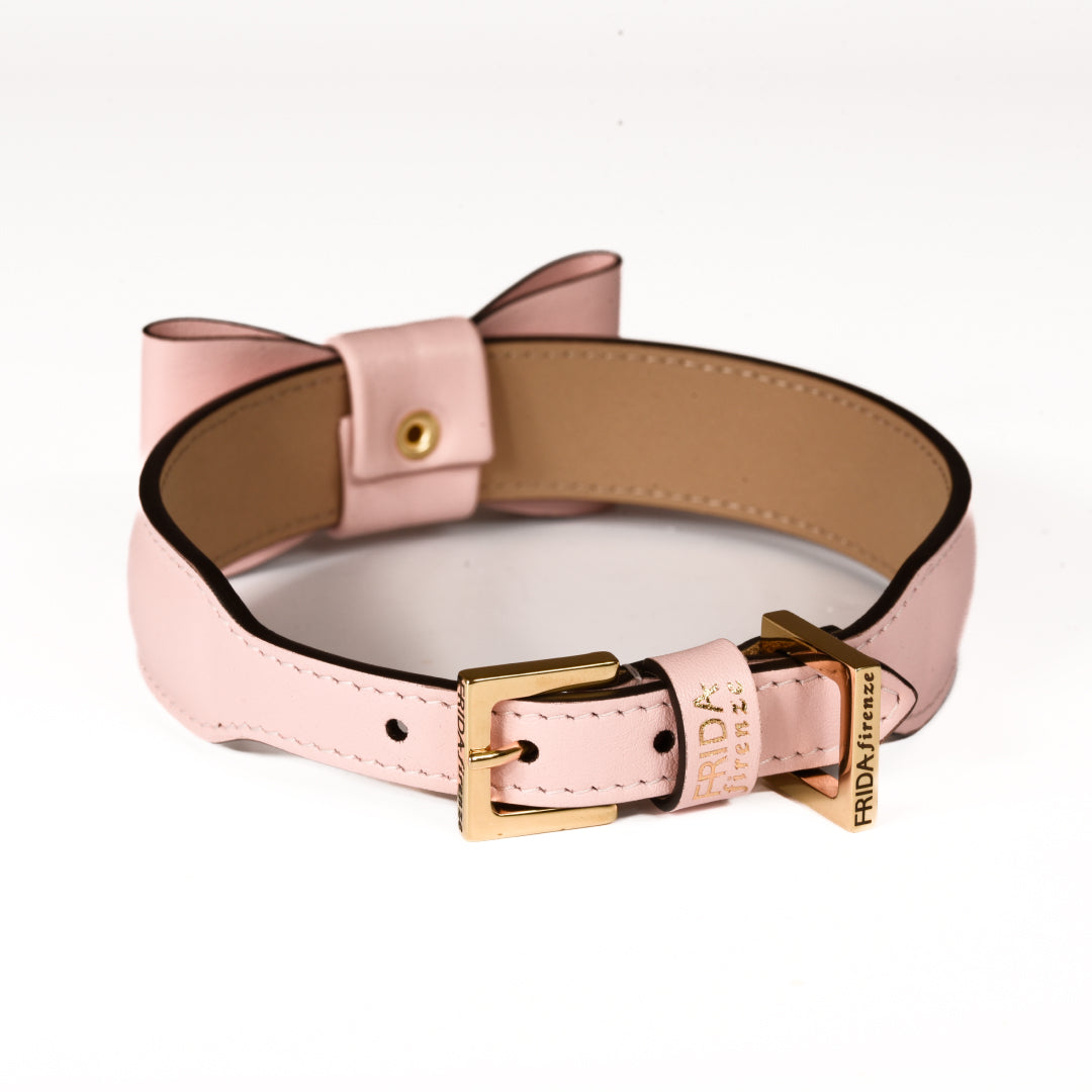 Rock Bow Collar Pink