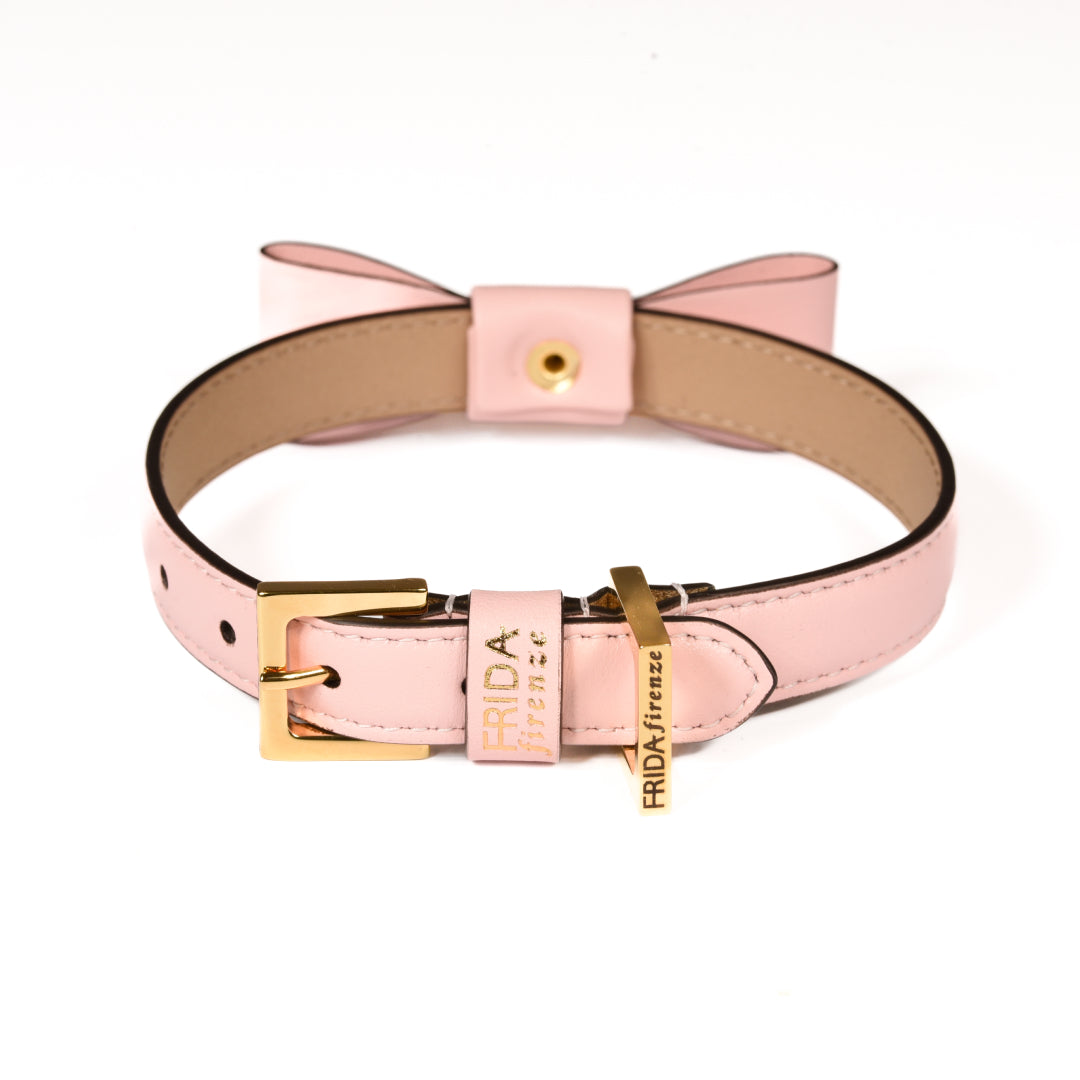 Rock Bow Collar Pink