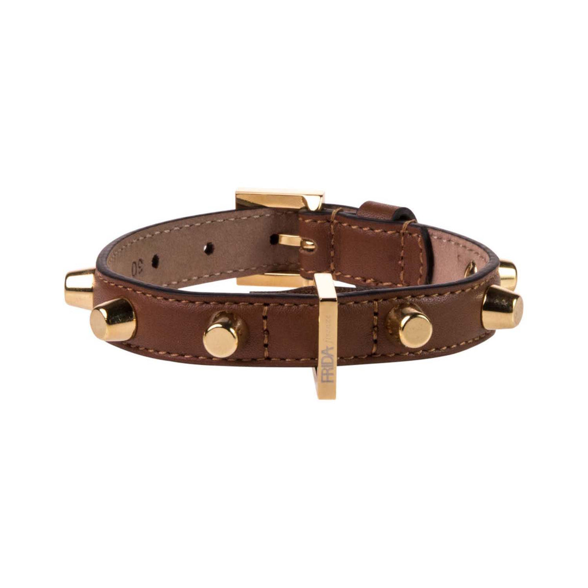 Stud Bag Collar Brown